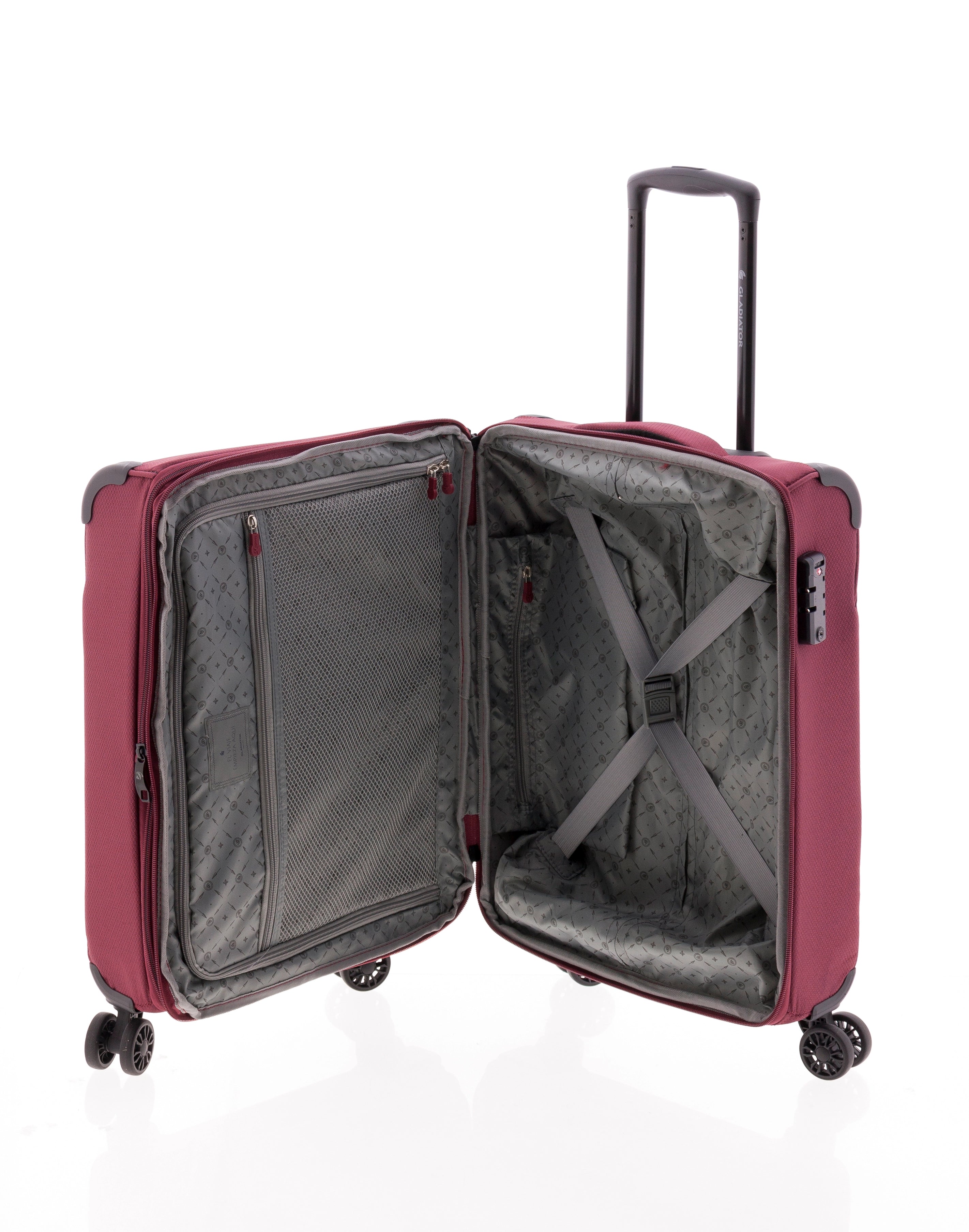 Maleta de cabina blanda Gladiator Helios — Poliéster extensible con candado TSA