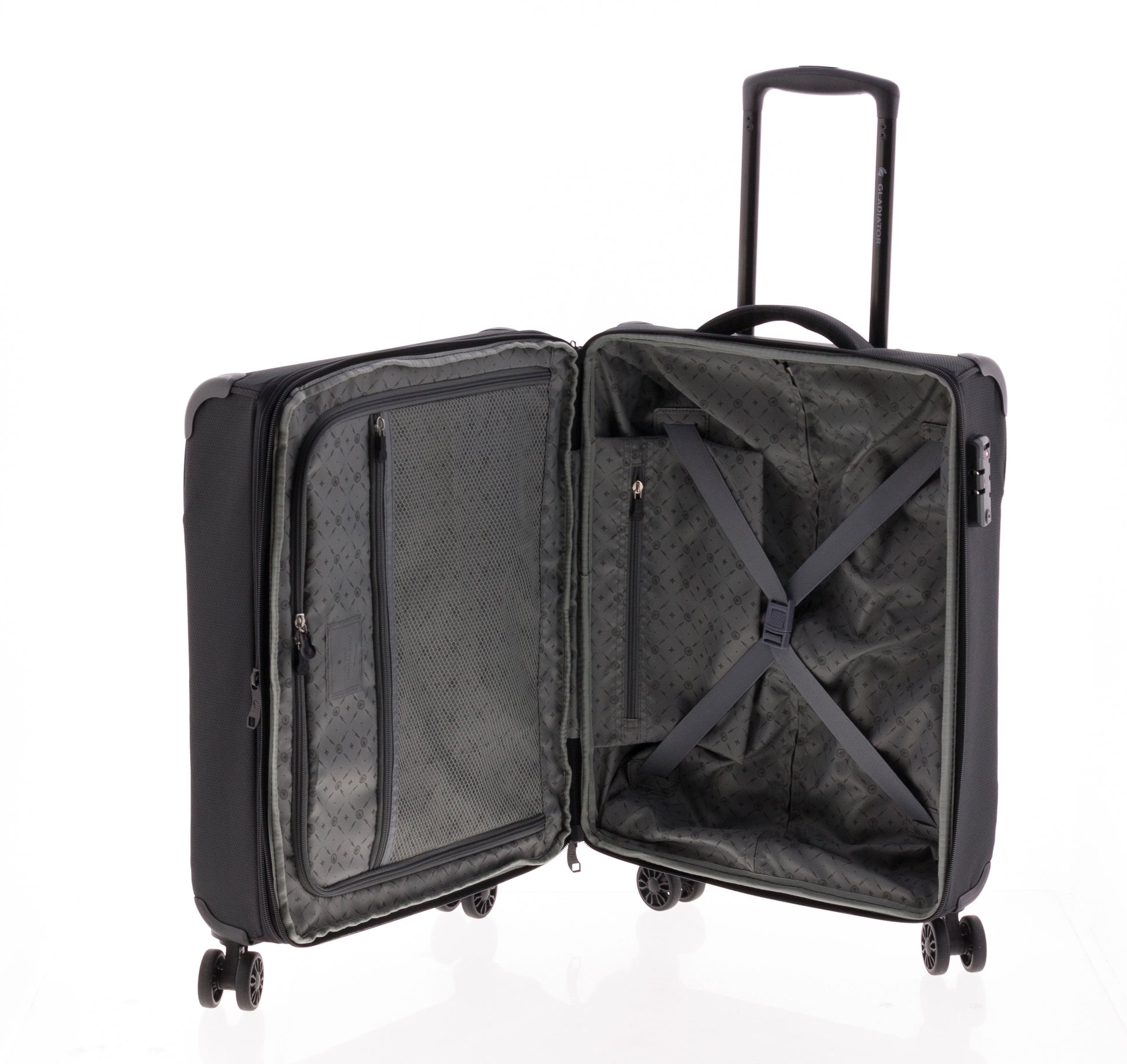 Maleta de cabina blanda Gladiator Helios — Poliéster extensible con candado TSA