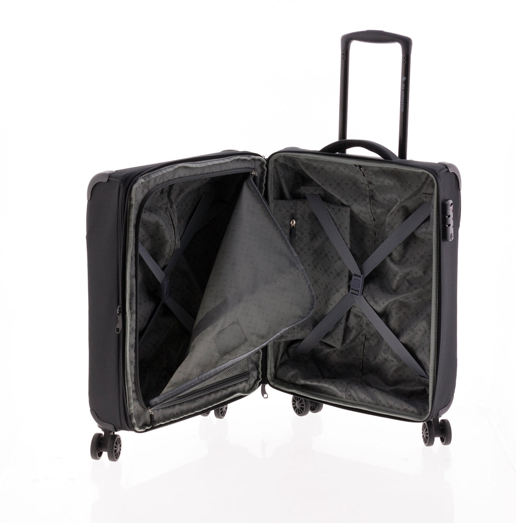 Maleta de cabina blanda Gladiator Helios — Poliéster extensible con candado TSA