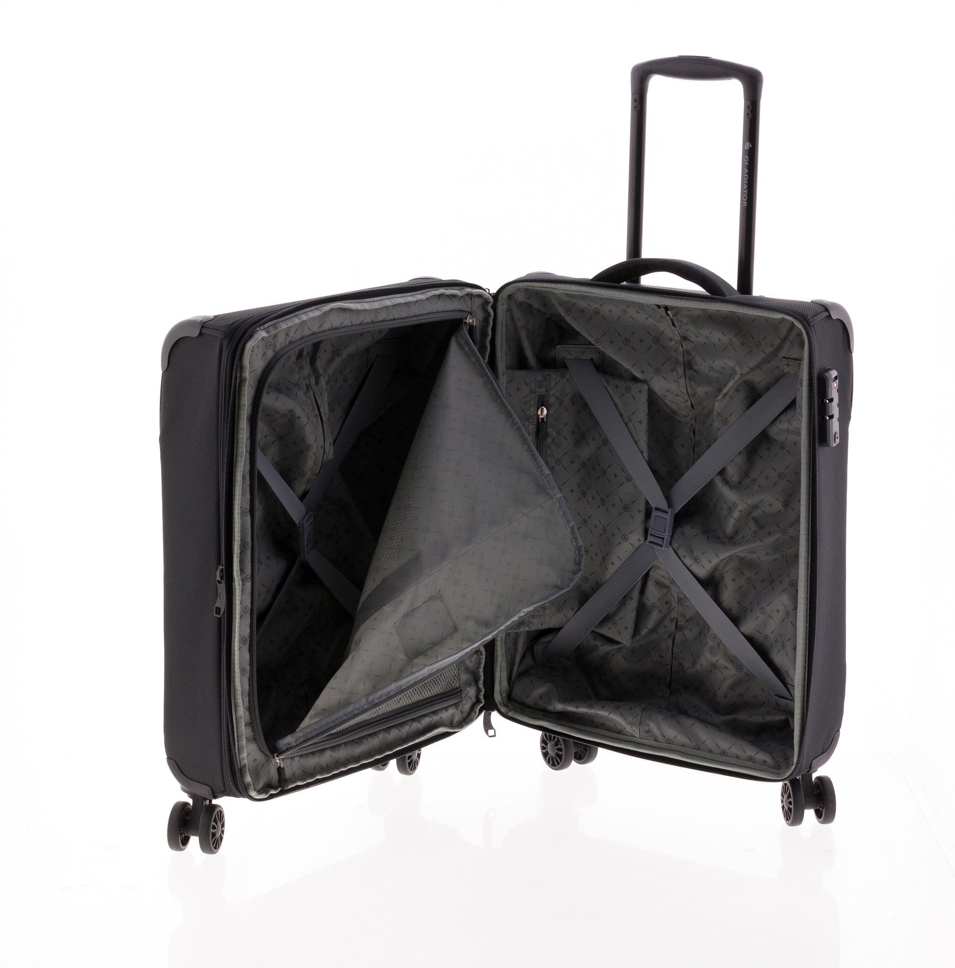 Maleta de cabina blanda Gladiator Helios — Poliéster extensible con candado TSA